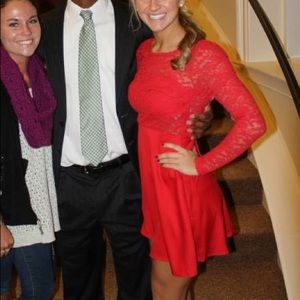 Shareen red lace dress